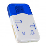 Perfeo Card Reader SD/MMC+Micro SD+MS+M2, (PF-VI-R010 Blue) синий